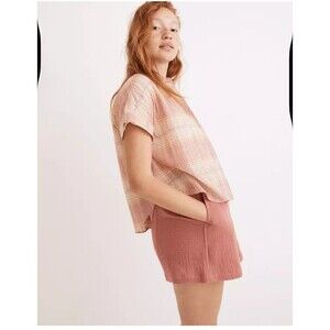 Madewell Hilltop Shirt Ombre Stripe Pale Sunflower Button Front Sz Xl